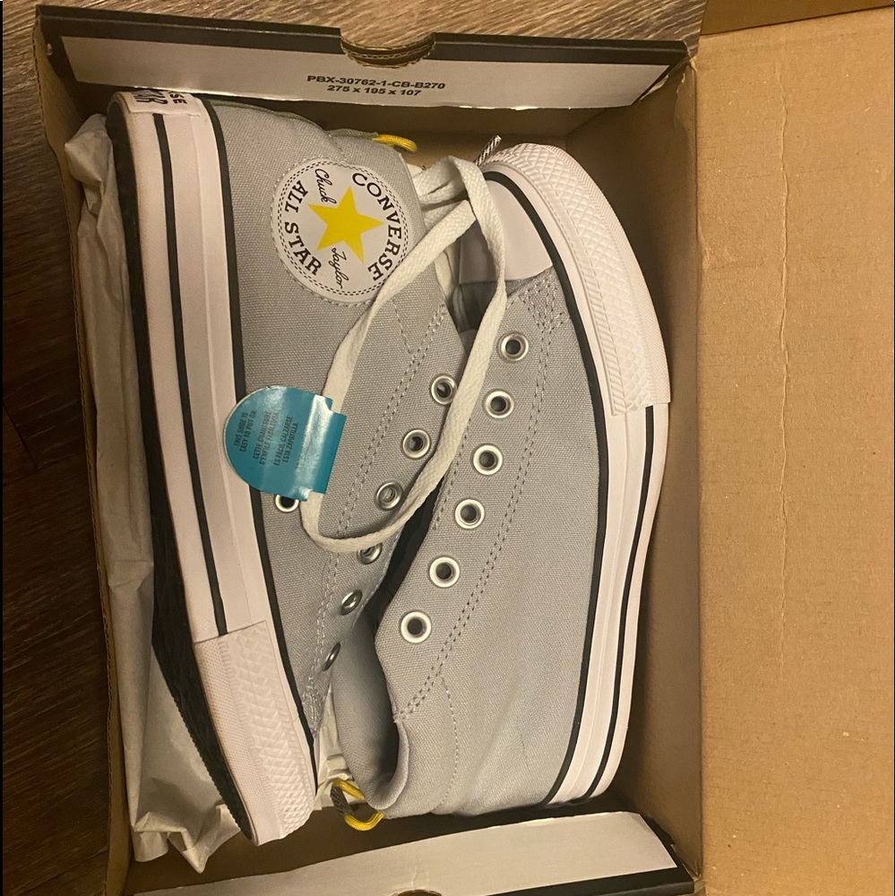 Converse mid tops grey womans 7 boys 5